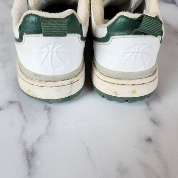 Zara boys size 1 in play condition athletic sporty lace up sneakers white green - Picture 5 of 6